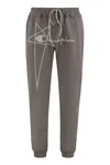 Rick Owens Cotton Sweatpants With Elastic Waistband And Ribbed Cuffs In Grey