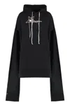 Rick Owens Flyproof Tunic Hooded Sweatshirt In Black