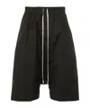 Rick Owens Black Porterville Blistered Leather Shorts In Black