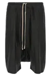 Rick Owens Drawstring Drop-crotch Shorts In Black