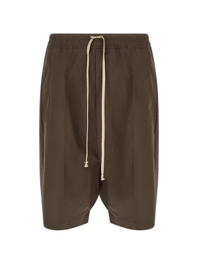 Rick Owens Rick S Pods Bermuda Shorts In Brown