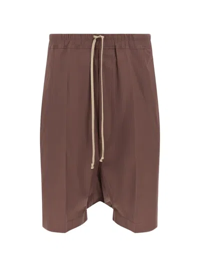 Rick Owens S Pods Beach Bermuda Shorts Pockets In Brown