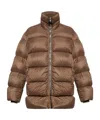 Rick Owens Mens Fawn Porterville Turtle Longline Regular-fit Shell-down Coat In Brown
