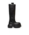 Rick Owens Black Concordians Pull On Mega Tractor Tall Boots In Black