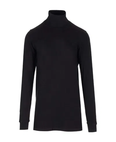 Rick Owens Roll-neck Organic Cotton Jumper In Black