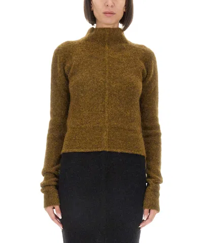 Rick Owens Roll-neck Sweater In Green