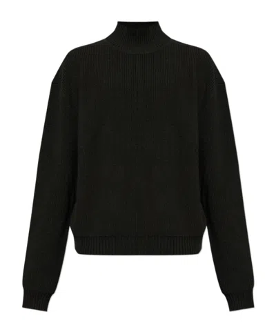 Rick Owens Roll-neck Virgin-wool Jumper In Black