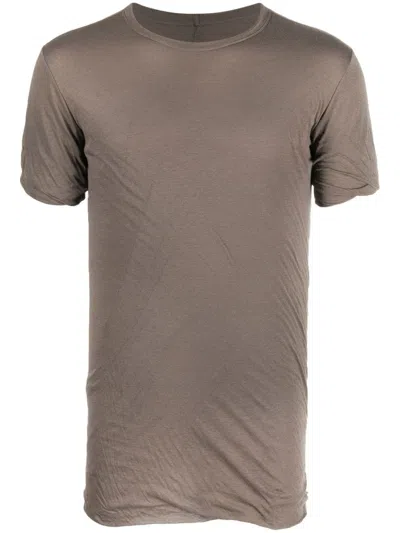 Rick Owens Rolled-sleeve Detail T-short In Brown