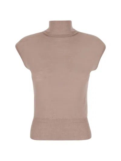 Rick Owens Roll-neck Sleeveless Top In Neutral
