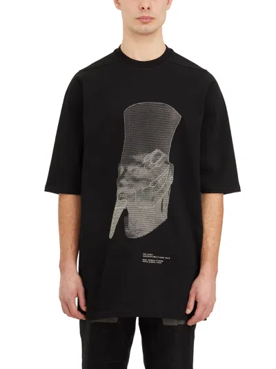 Rick Owens Ron Jumbo Embroidered Oversized T-shirt For Men In White