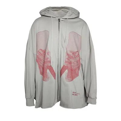 Pre-owned Rick Owens Ron Jumbo Peter Jacket 'pearl/cardinal Red' | Grey | Men's Size Xxl In Gray