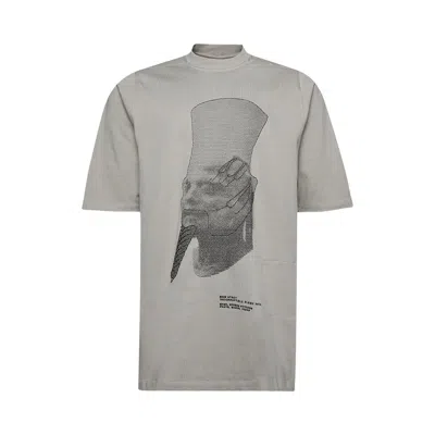 Pre-owned Rick Owens Ron Jumbo Tee 'pearl/black' In White