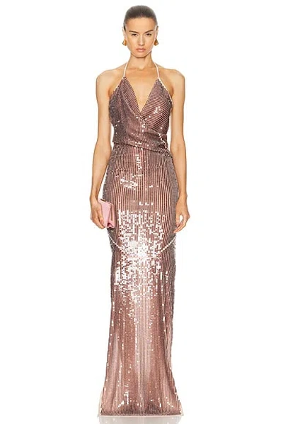 Rick Owens Rose Gown In Rose Gold