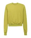 Rick Owens Round Collar Long Sleeve Sweater In Yellow