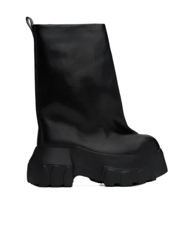 Rick Owens Black Hollywood Flared Mega Tractor Boots In 09 Black