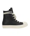 Rick Owens Leather Sneakers In Black
