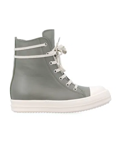 Rick Owens Round-head High-top Casual Shoes In Celadon Green