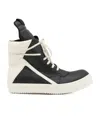 Rick Owens Geobasket Leather High-top Sneakers In White