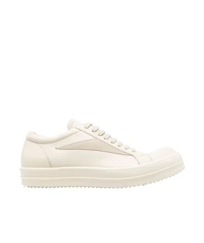 Rick Owens Round Head Low-cut Casual Shoes In White