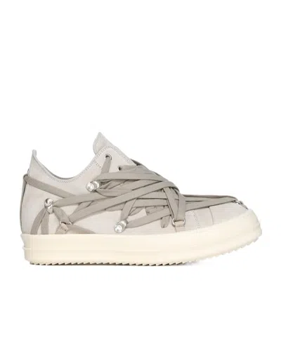 Rick Owens Round Head Low-cut Casual Shoes In White