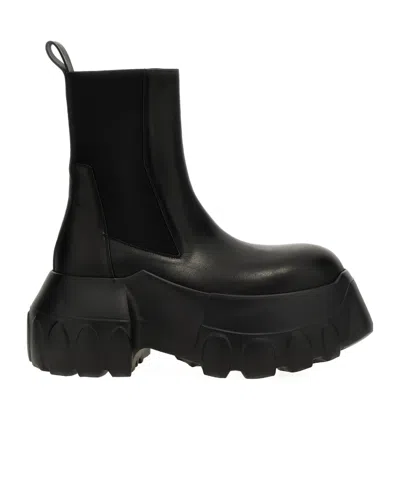 Rick Owens Round-head Short Boots In Black