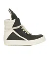 Rick Owens Sneakers Geobasket In Pelle Con Maxi Linguetta In White