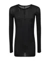 Rick Owens Round-neck Cotton T-shirt In Black