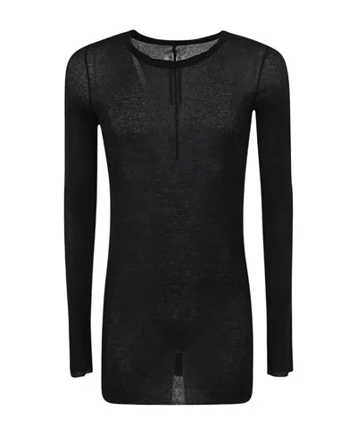Rick Owens Round-neck Cotton T-shirt In Black