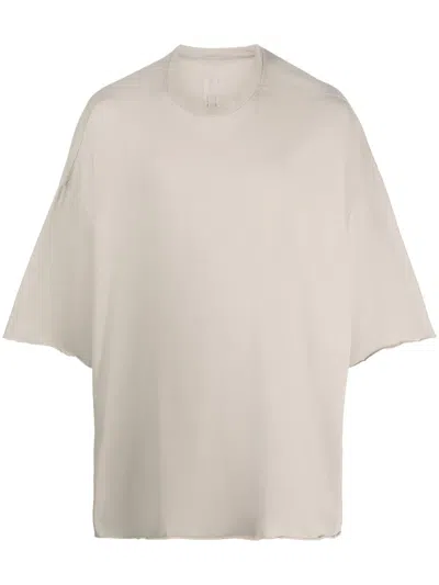 Rick Owens Round-neck Cotton T-shirt In Neutrals