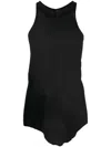 Rick Owens Round Neck Sleeveless Top In Black