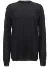 Rick Owens Black Oversized Crewneck Top In Semi Sheer Knit Man In Black