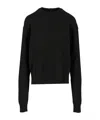 Rick Owens Roud Neck Knit Recycled Cachemire Knitwear Black In Black