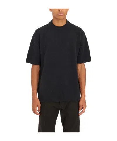 Rick Owens Round Neck Knitted T-shirt In Black