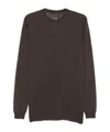 Rick Owens Long-sleeve Knit Top With Vertical Seam In Black