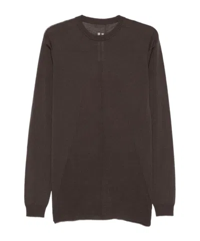 Rick Owens Round Neck Long-sleeved Sweater In Black