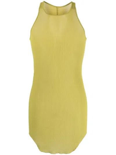 Rick Owens Sleeveless Organic Cotton Tank Top In Green