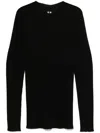 Rick Owens Round-neck Ribbed Sweater In Black