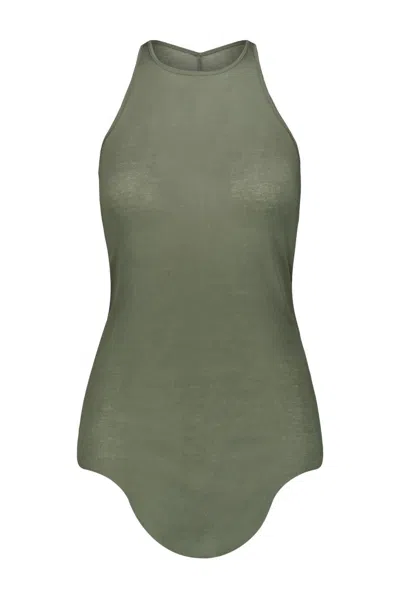 RICK OWENS ROUND NECK RIBBED TANK TOP