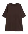 Rick Owens Oversized Round Neck Short Sleeve T-shirt In Brown
