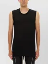 Rick Owens Round Neck Sleeveless Top In Light Fabric In Black