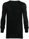 Rick Owens Round Neck Sweater In Black