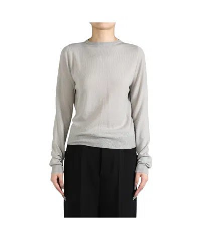 Rick Owens Round Neck Sweater In White