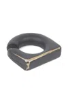 Rick Owens Round Prong Ear Cuff In Black