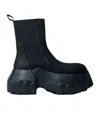 Rick Owens Round Toe Ankle Boots In Black