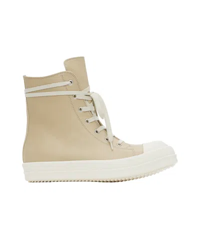 Rick Owens Round Toe Ankle Boots In Nude