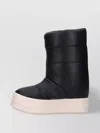 Rick Owens Round Toe Ankle Boots With Contrast Sole In Black
