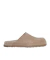 Rick Owens Round Toe Flat Slippers In Brown