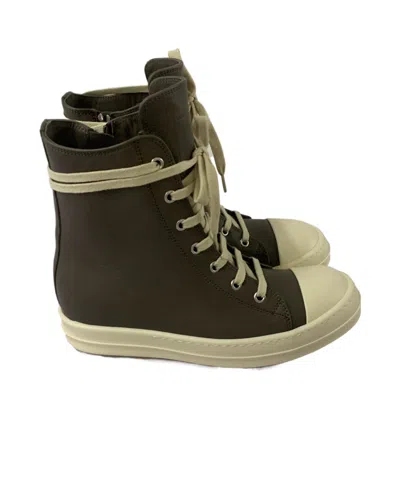 Rick Owens Round Toe High Top Casual Shoes In Black