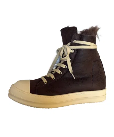 Rick Owens Round-toe High-top Casual Shoes In Black
