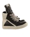 Rick Owens Round Toe High Top Casual Shoes In Brown